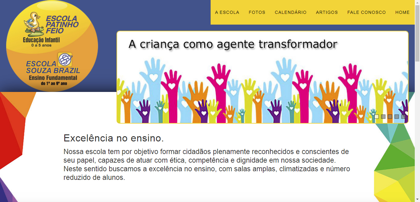 Site Escola Infantil Patinho Feio.